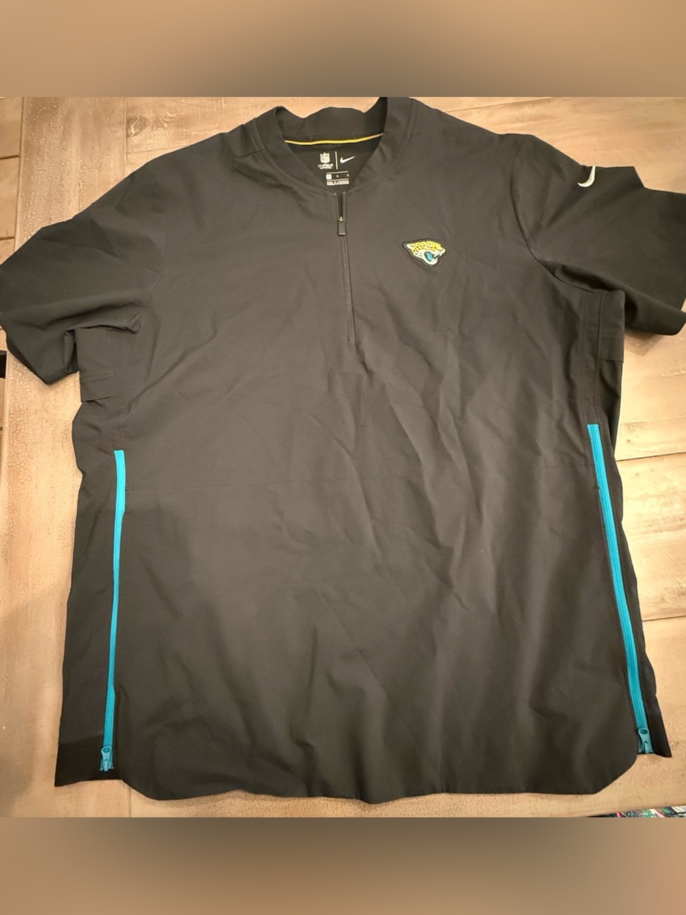 Nike Jacksonville Jaguars Men's Black Coach Pullover zip sides Sz L Preowned